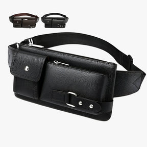 Fanny Pack : Multifunctionele Leren Heuptas Heren Leer - Zwart Maat Groot in van Pantino