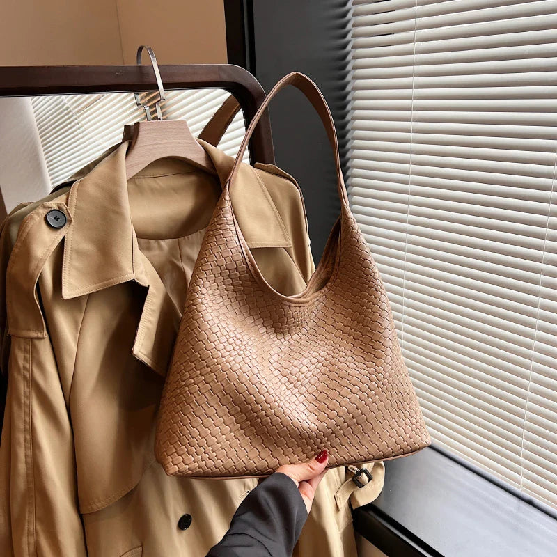 bags : Tote Bag Beige - Woven in van Pantino