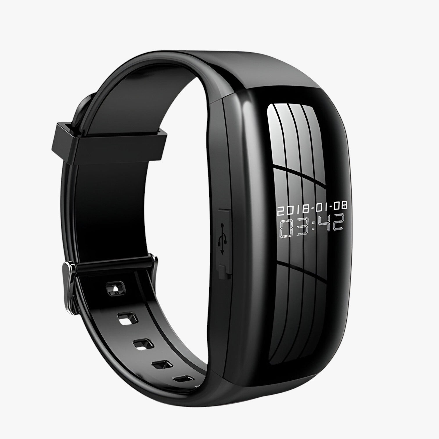 watches : Joris Mini Spraakrecorder Armband - Discreet Opnemen en Veilig Bewaren in Eén Armband - Zwart in van Pantino