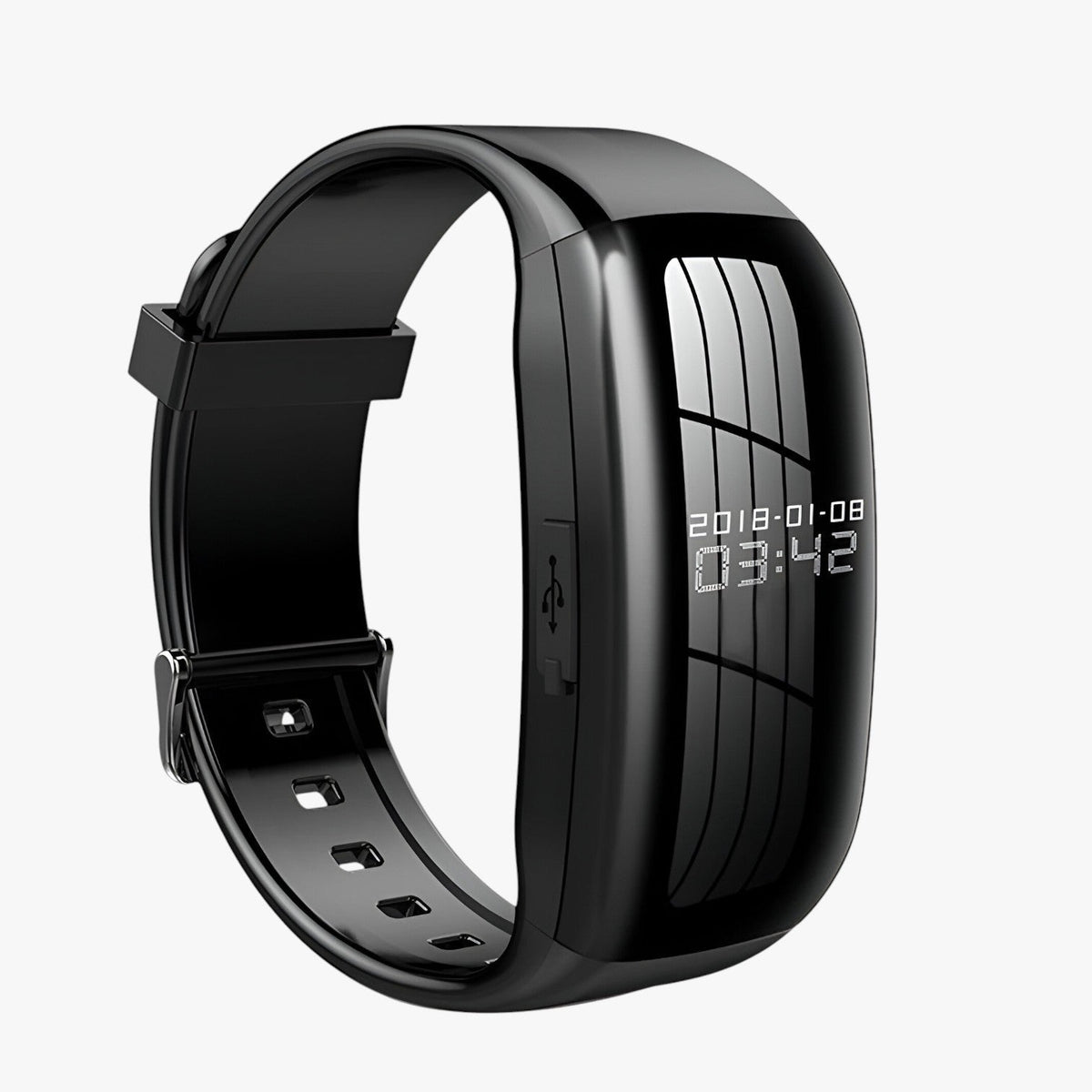 watches : Joris Mini Spraakrecorder Armband - Discreet Opnemen en Veilig Bewaren in Eén Armband - Zwart in van Pantino