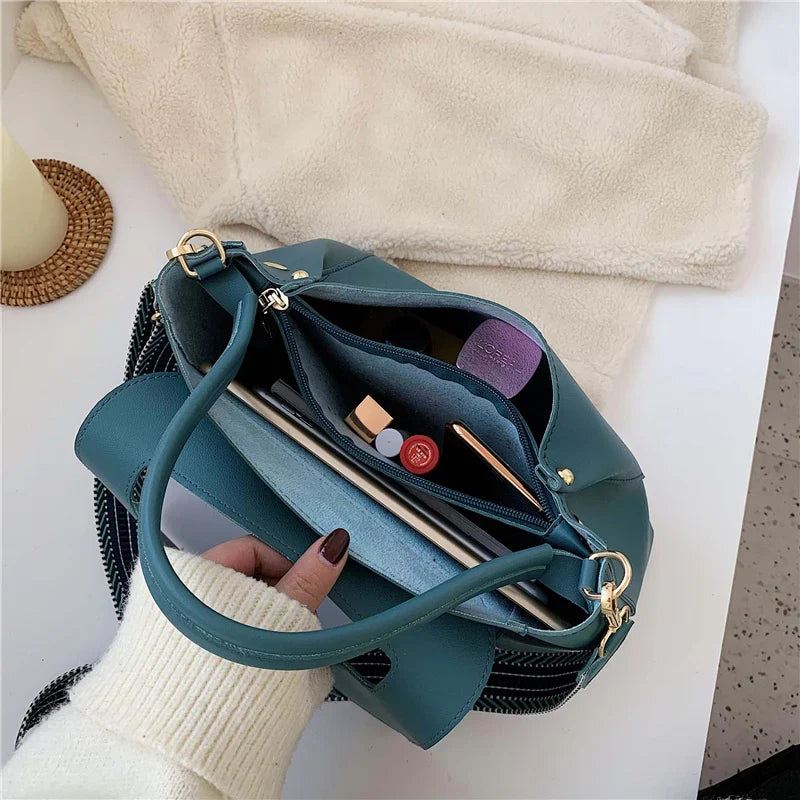 bags : Satchel Tas Dames Khaki - Urban Chic in van Pantino