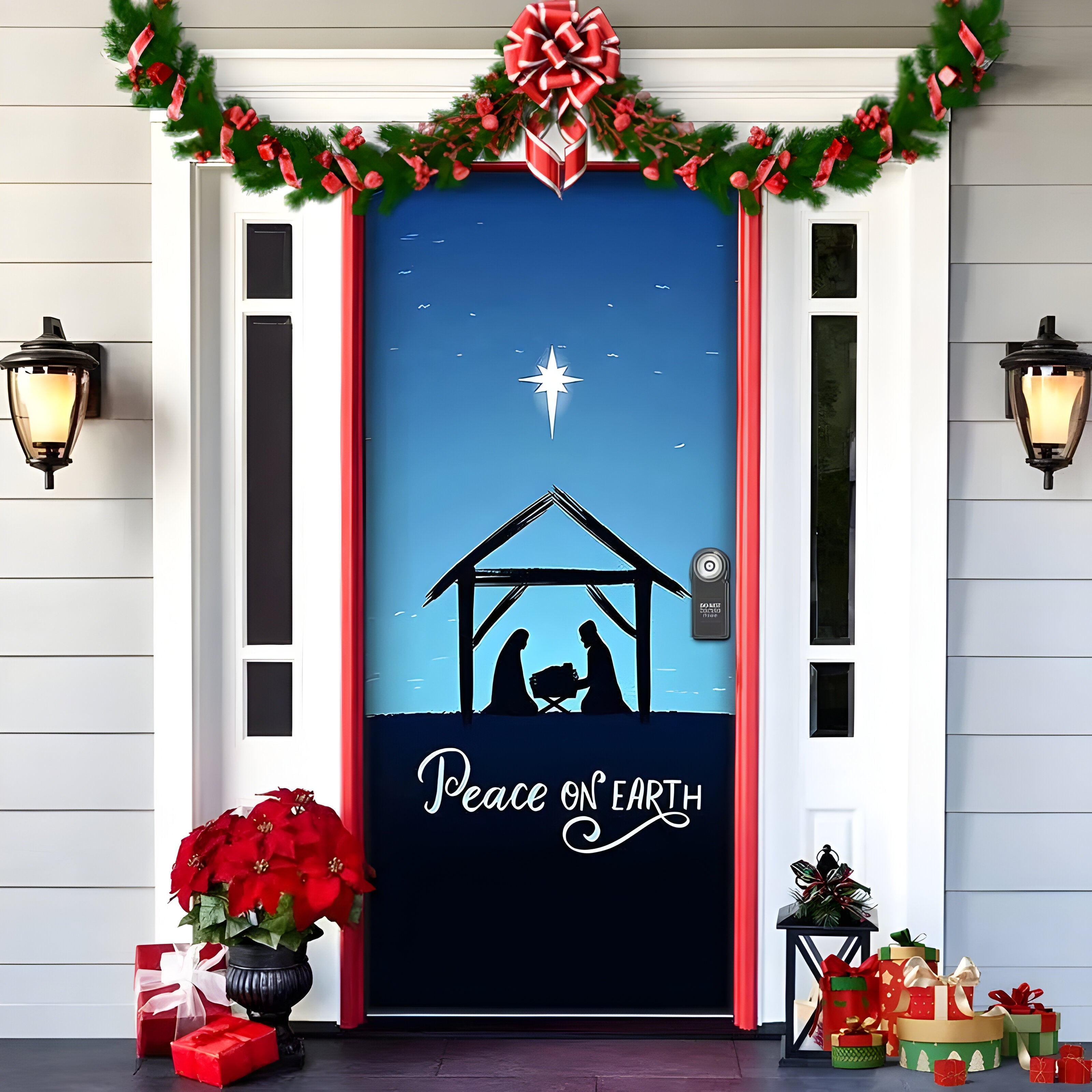 home & garden : HolidayCheer - Kerst Achtergrondbanner van Polyester - Creëer een Feestelijke Sfeer voor Uw Decoraties in Stijl-13 van Pantino