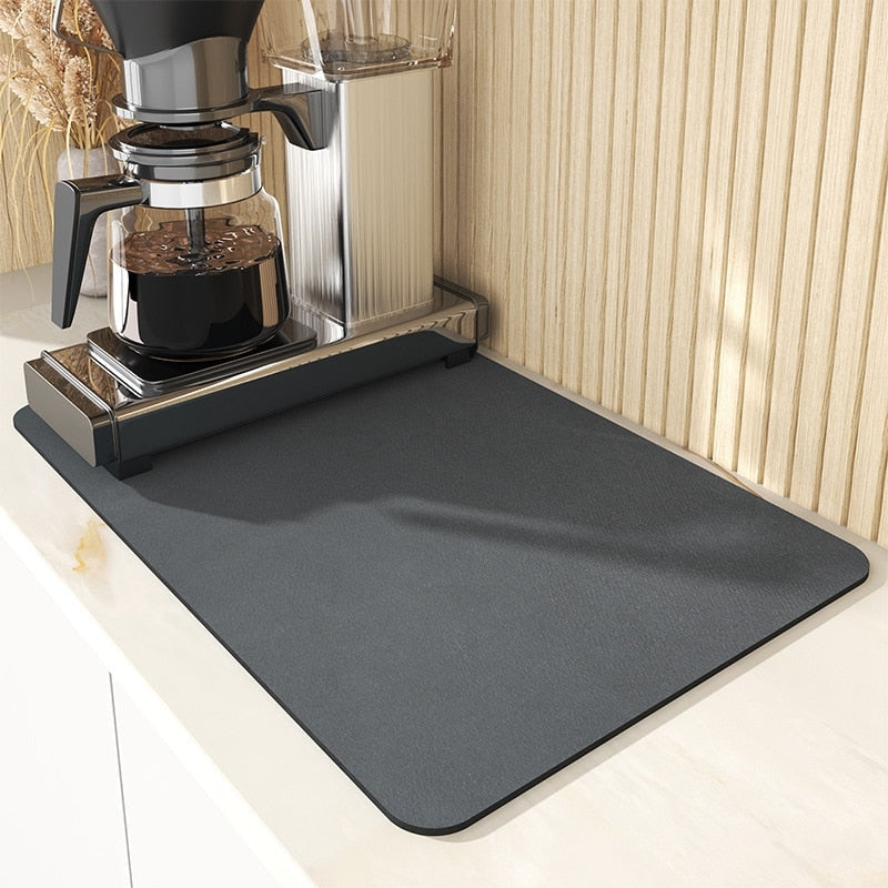 home & garden : Afdruip Mat - Super Absorberend, Antislip & Uniek Design - Donkergrijs in Donkergrijs van Pantino