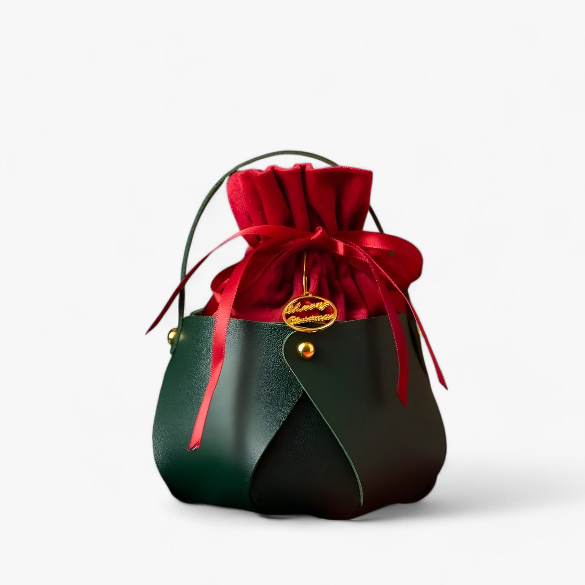 bags : Kerstmis Appelzak - Draagbare Cadeaudoos voor Feestelijke Verpakking - Rood in Groen 1 van Pantino