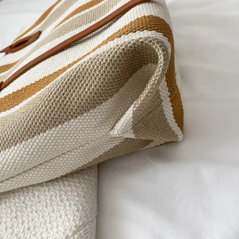 bags : Gestreepte Shopper Dames - Trendy Must-Have Shopper - Canvas in van Pantino