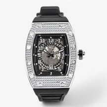 watches : Horloge Zwart - Luxe Tonneau in Zilver van Pantino