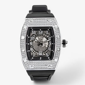 watches : Horloge Zwart - Luxe Tonneau in Zilver van Pantino