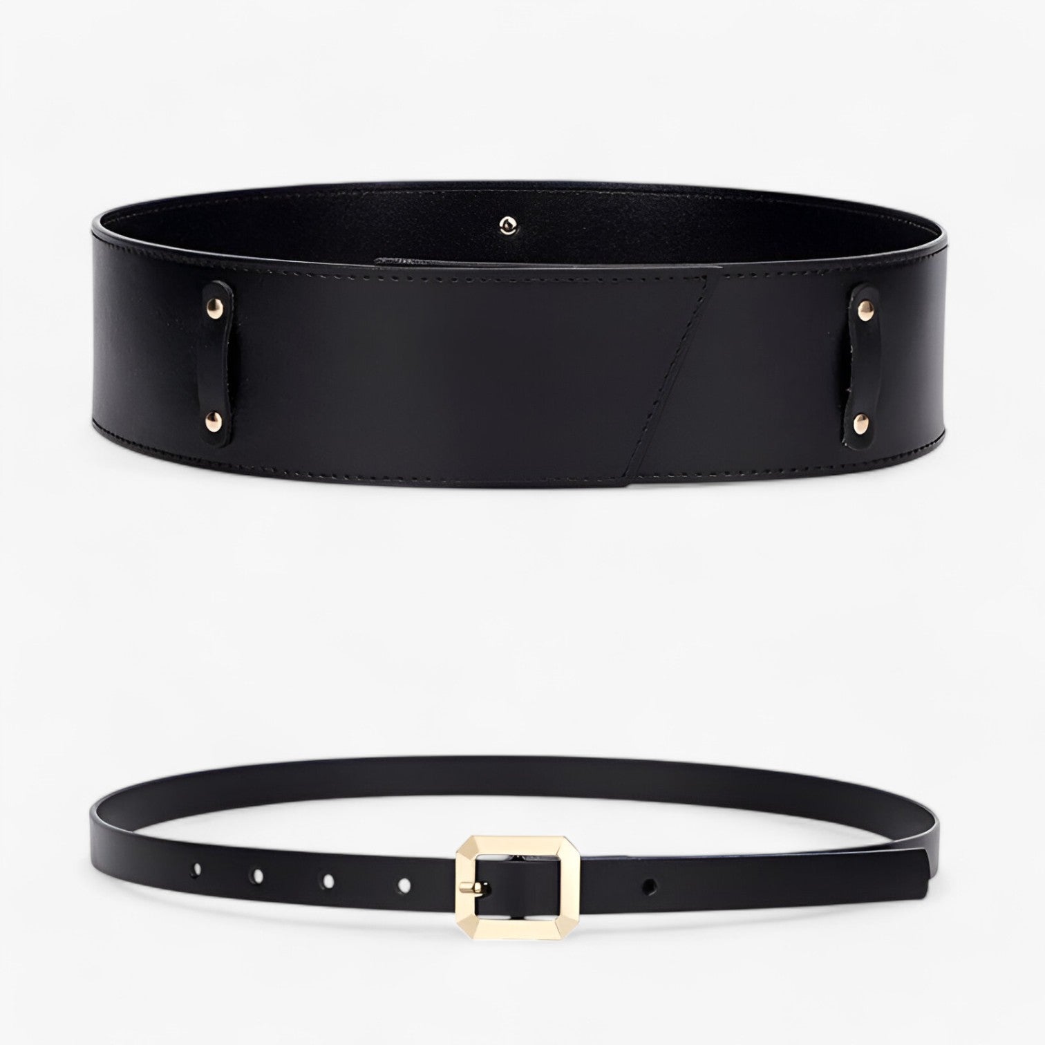Belt : Zwarte Echt Leren Dames Taille Gordel - Stijlvolle & Multifunctionele Riem in van Pantino