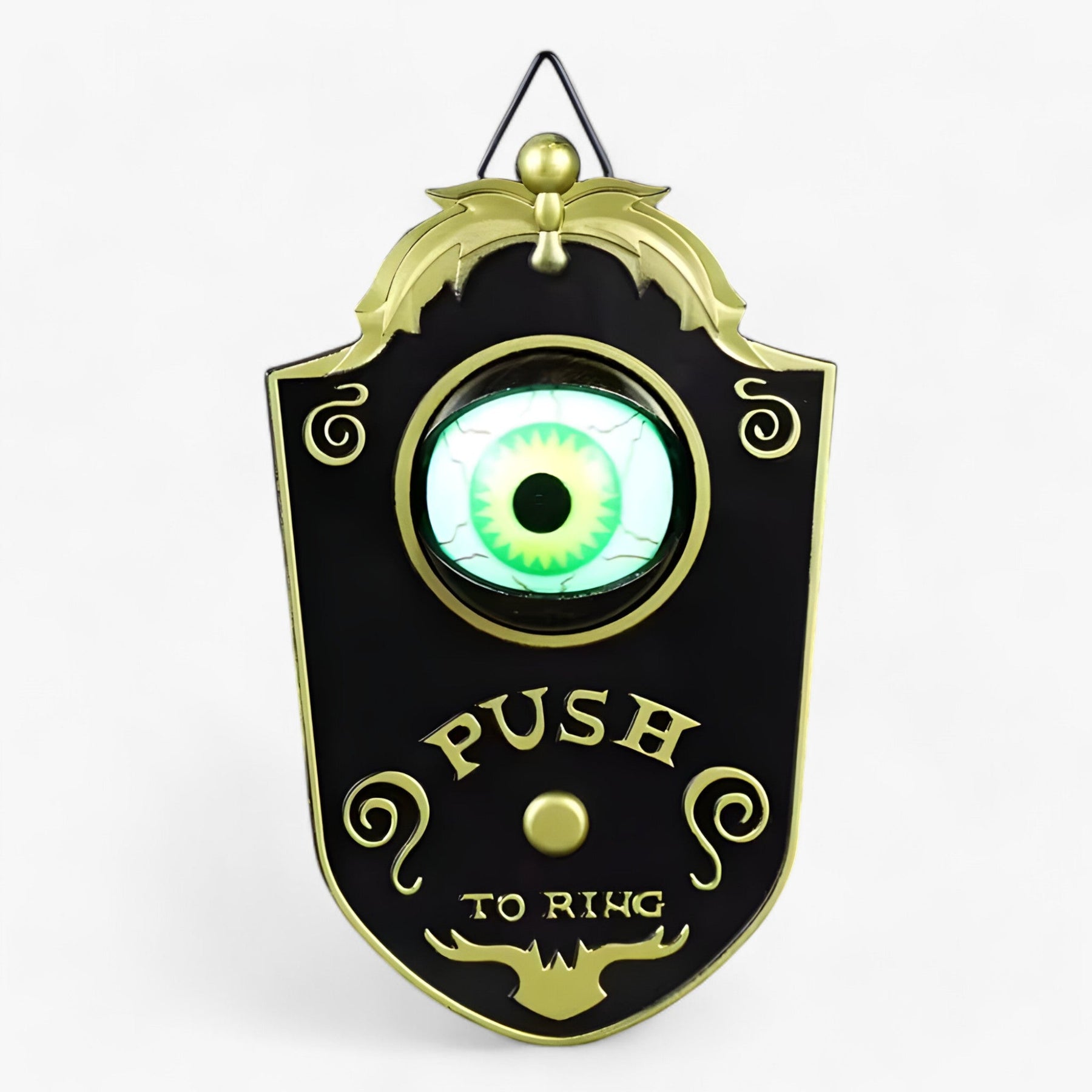 home & garden : Sonnette Spin Spider Halloween - Verlichte Horror Decoratie - Eng Geluid & Lumière Oog voor Spookachtig Huis Sfeer in Zwart van Pantino