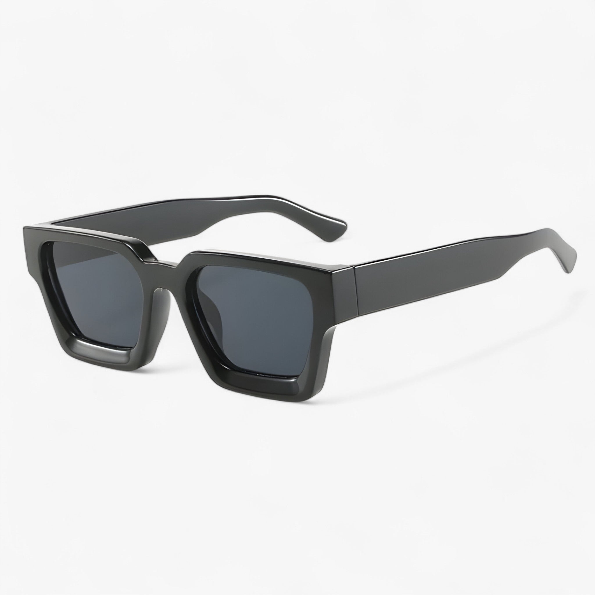 Sunglasses : Zonnebril Heren Vierkant Retro, Montuur Mat Zwart, Gepolariseerde Lenzen UV400 in Zwart Grijs van Pantinoshop