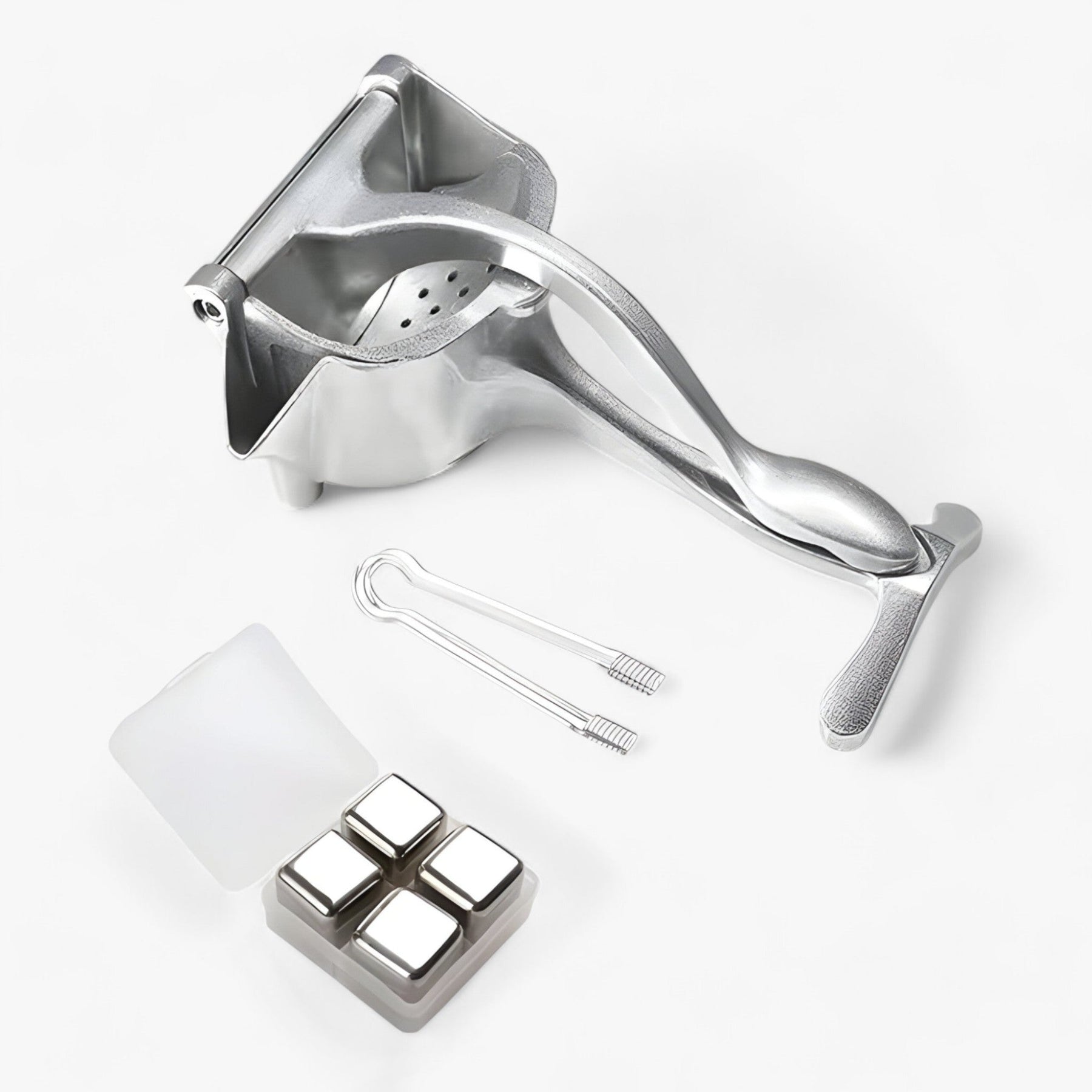 home & garden : CitrusPro - Ensemble Perssysteem - Handpers van Aluminiumlegering voor Citrusvruchten & Granaatappels in Sapcentrifuge met box en ijsblokjesmachine van Pantino