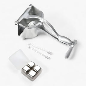 home & garden : CitrusPro - Ensemble Perssysteem - Handpers van Aluminiumlegering voor Citrusvruchten & Granaatappels in Sapcentrifuge met box en ijsblokjesmachine van Pantino