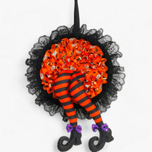 home & garden : Halloween-Krans - Leuk Hangend Decor voor een Griezelig Welkom - Paars in Oranje van Pantino