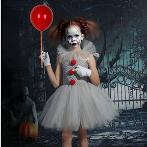 Costume Dress : Tutu Jurk Pennywise Kinderen - Schattige en Angstaanjagende Outfit in van Pantino