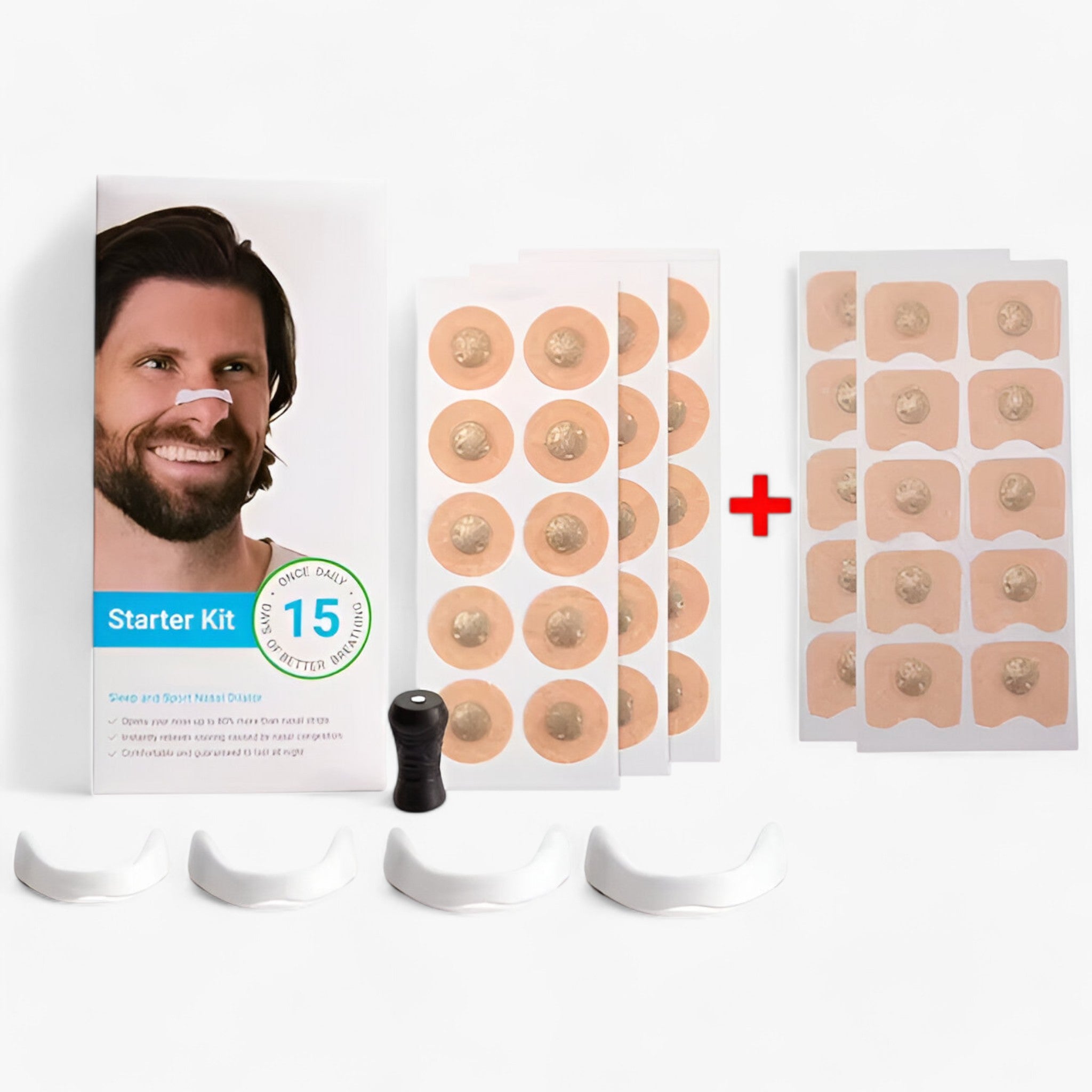 other : Slaap Neusstrips - Comfortabel, Anti-Snurk Ademhalingshulpmiddel - Wit Set in Wit Set + 20 pleisters van Pantino