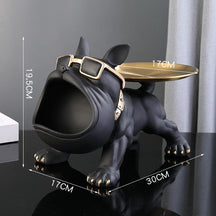home & garden : Franse Bulldog Decoratie Oranje - Vrolijke Huisdecoratie Beeldje - Keramiek in Zwart van Pantino