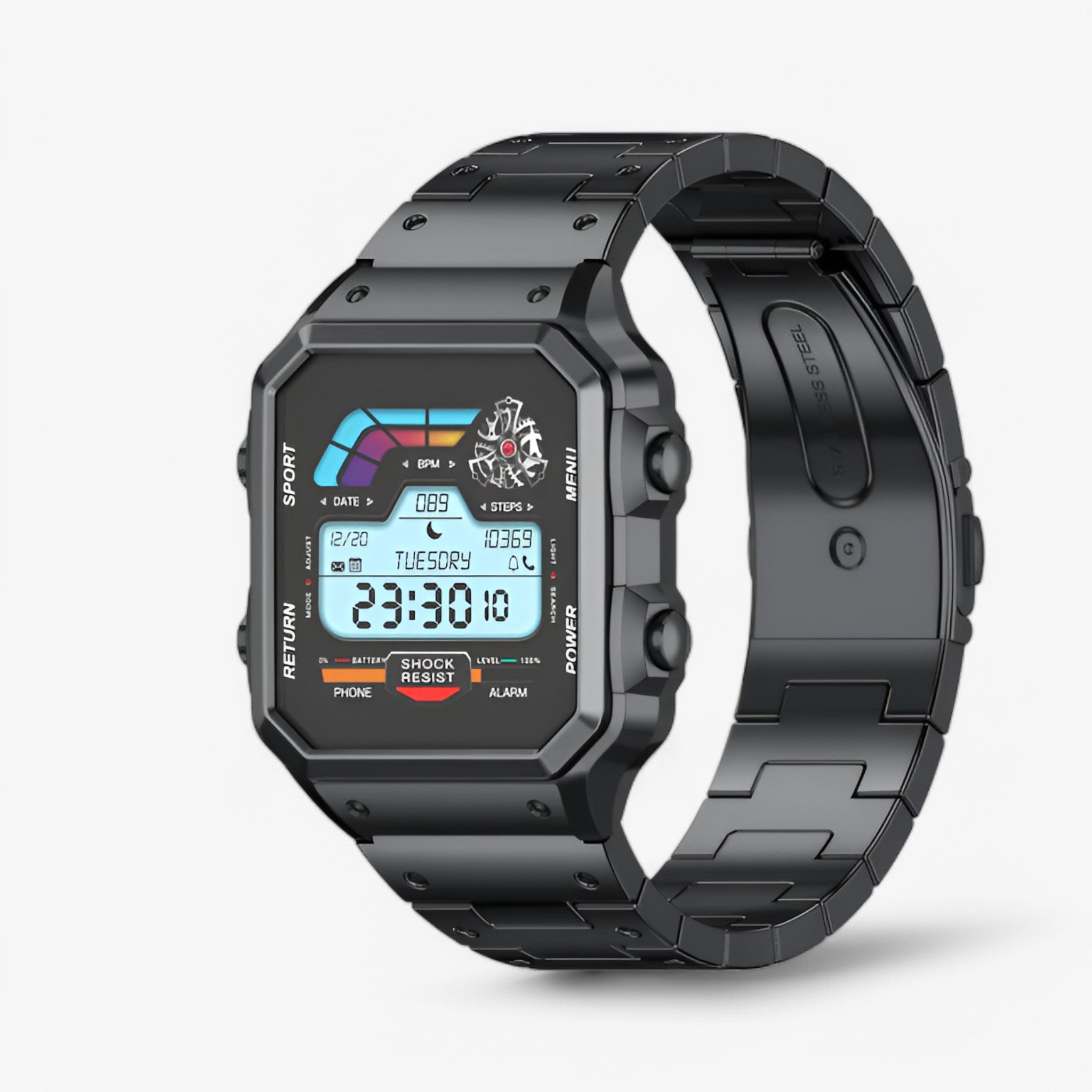watches : Hoogwaardig Smartwatch Heren - Aw38 Gouden Roos in AW39 Zwart van Pantino