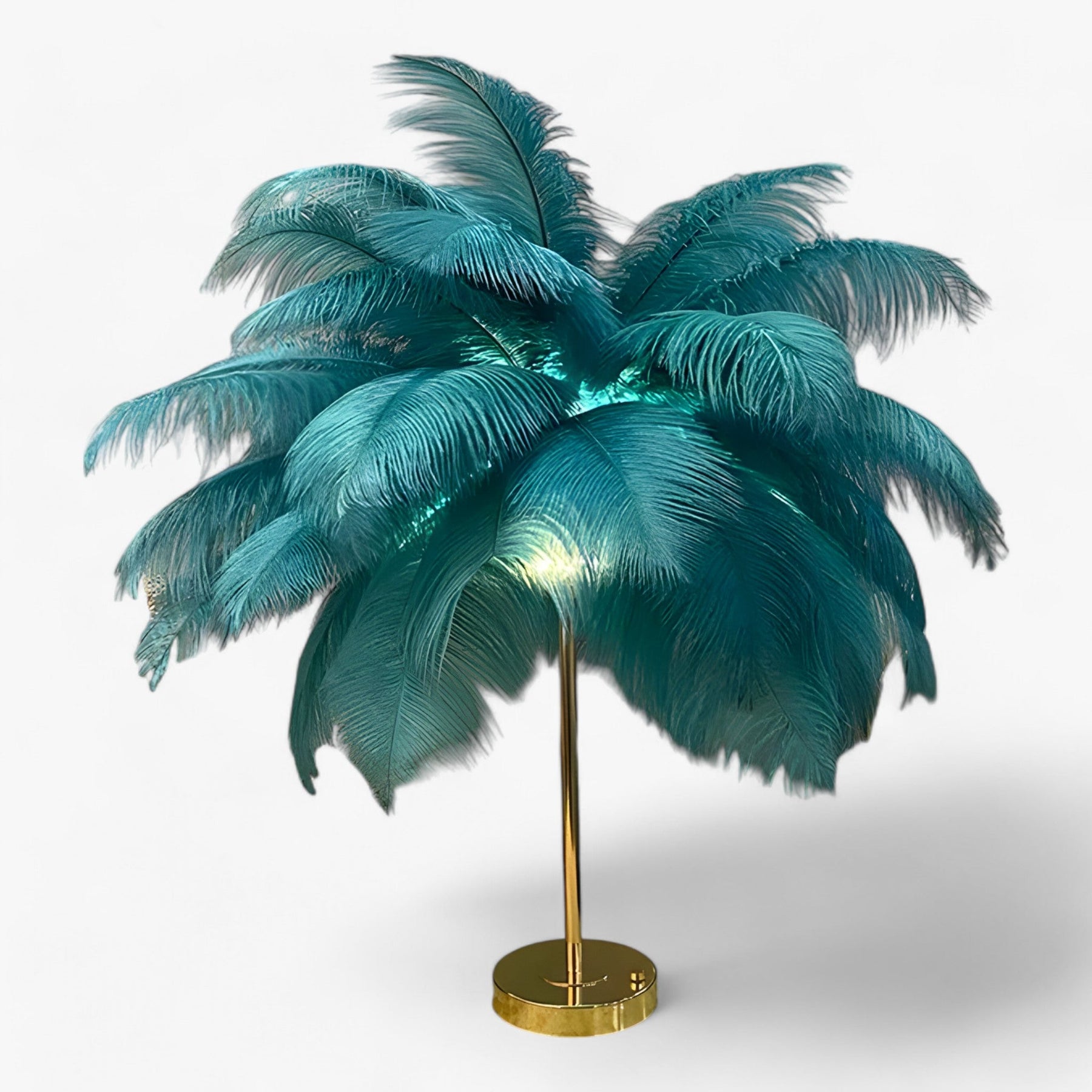 home & garden : FeatherGlow - Tafel Lamp met Touch Control - LED met Veren voor Trouwen en Kamerdecoratie in Groen van Pantino