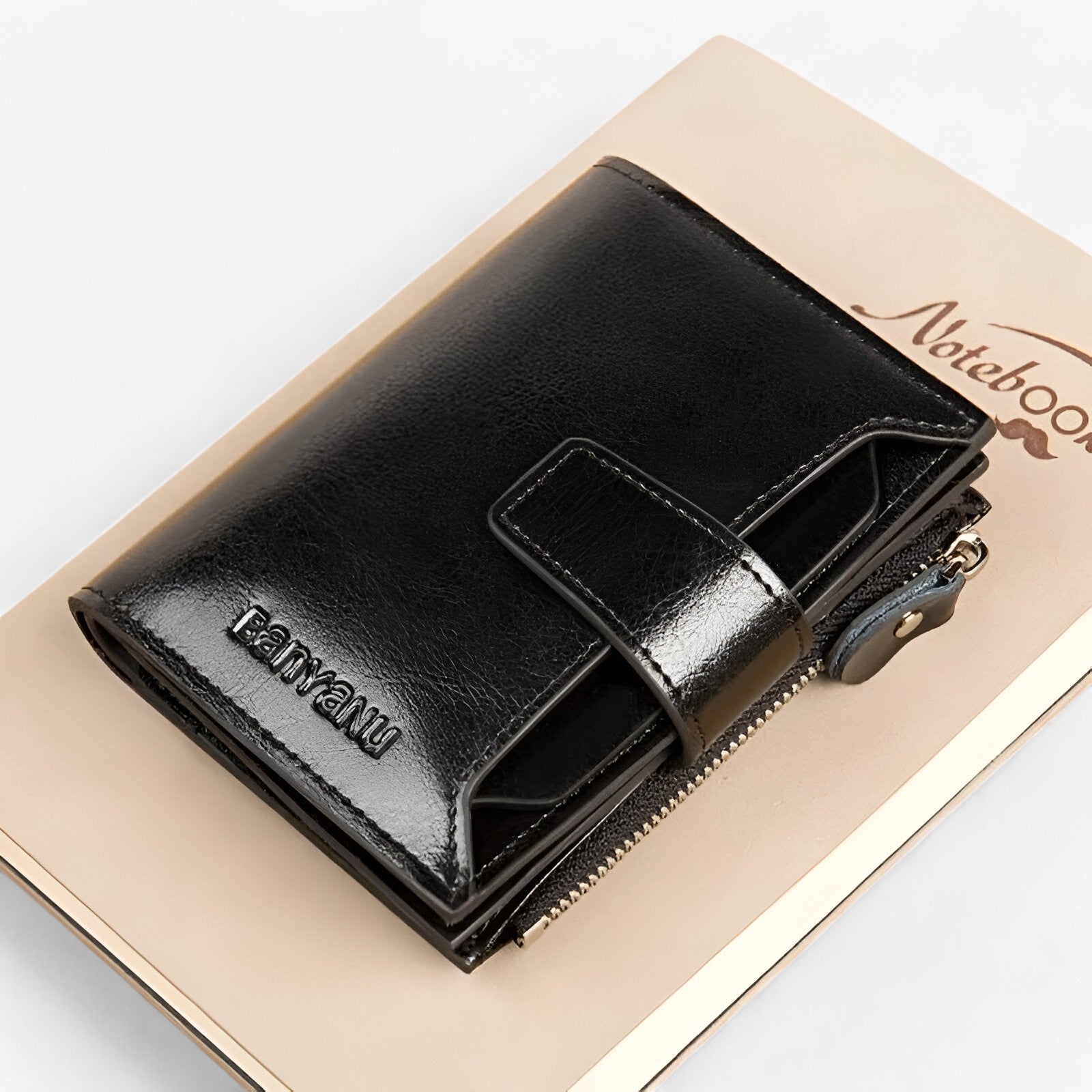 bags : Lederen Portemonnee voor Dames Rfid - Bruin in Zwart van Pantino