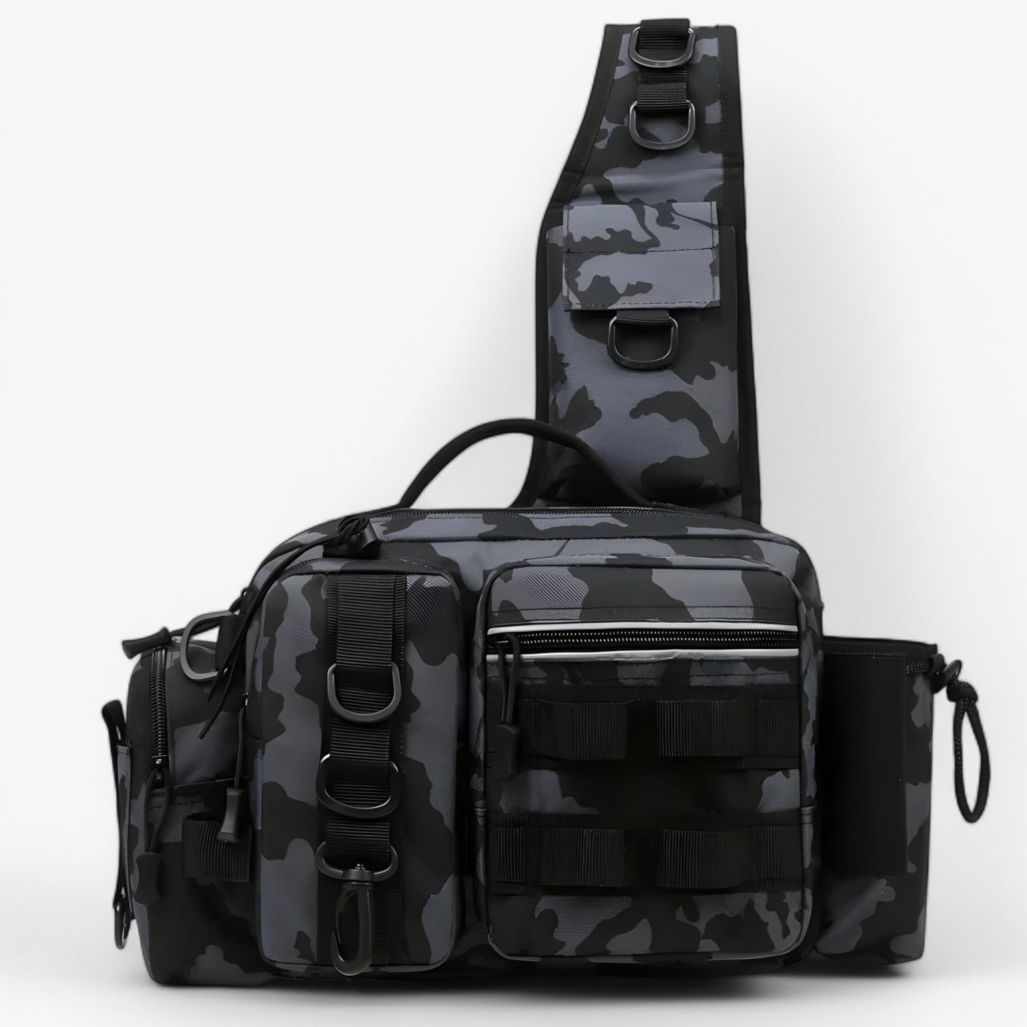 bags : Vistassen met Hengelhouder en Tweelaags Ontwerp - Zwart-camouflage in Zwart-camouflage van Pantino