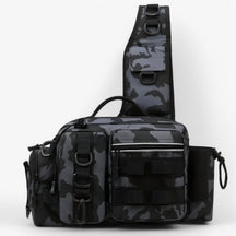 bags : Vistassen met Hengelhouder en Tweelaags Ontwerp - Zwart-camouflage in Zwart-camouflage van Pantino