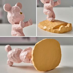 Phone Holder : Muistelefoonhouder Dames Roze - Geometrisch Handje Design - Kunststof in van Pantino