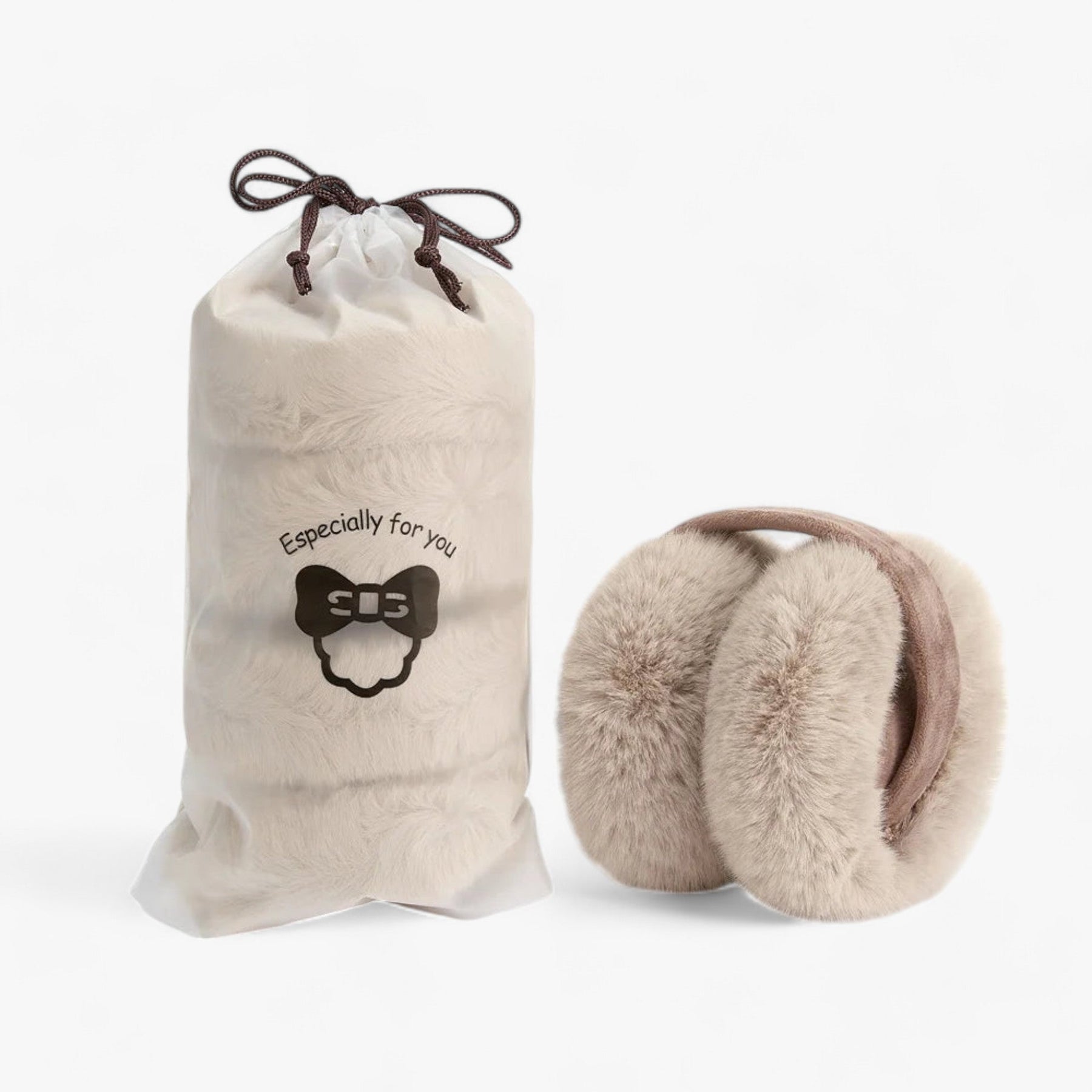 Earmuffs : Nepvachten in Kunstbont - Gezellige Winterwarmte - Zwart Wit in van Pantino