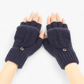 women's gloves : Handschoenen Dames Donkerroze - Dikke Omgeslagen Gebreide voor - Voor Koud Weer in Marineblauw Één maat van Pantinoshop