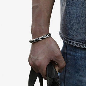 Bracelet : Armband Zilver - Leandro 925 Sterling Zilveren - Cool, Tijdloos en Handgemaakt in van Pantino
