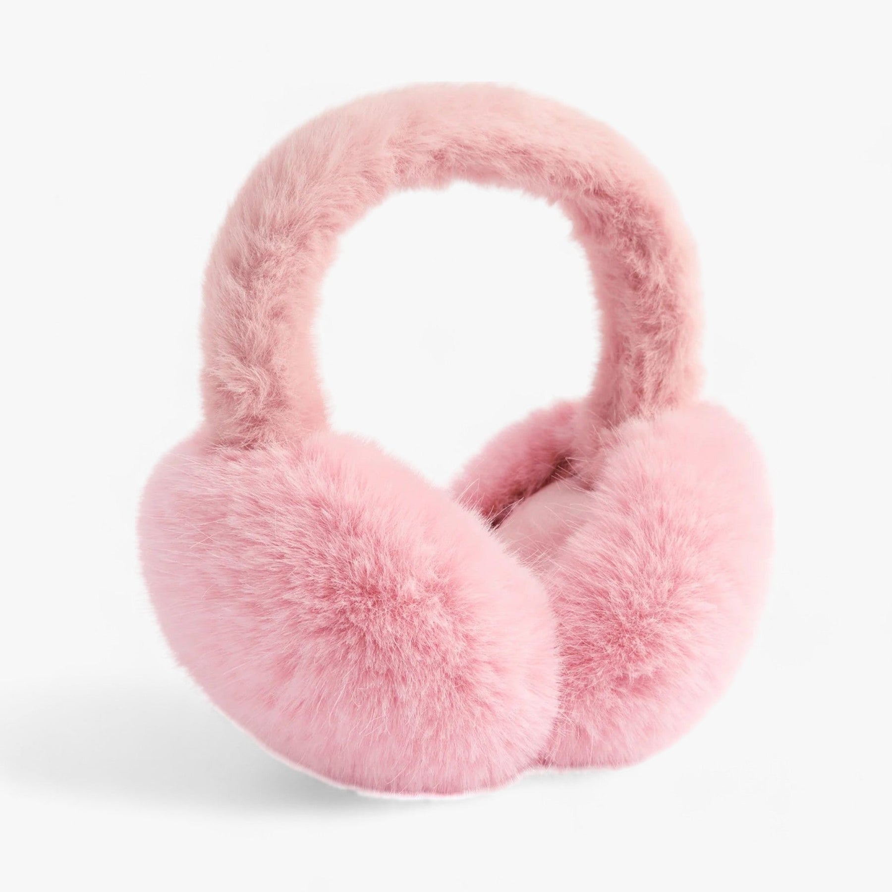 Earmuffs : Nepvachten in Kunstbont - Gezellige Winterwarmte - Zwart Wit in Roze Lang Haar van Pantino