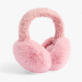 Earmuffs : Nepvachten in Kunstbont - Gezellige Winterwarmte - Zwart Wit in Roze Lang Haar van Pantino