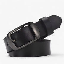 Belt : Jeans Dames Zwart - Premium Leren Riem - Casual Pasvorm in Zwart Kina van Pantino