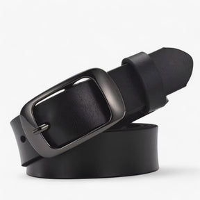 Belt : Jeans Dames Zwart - Premium Leren Riem - Casual Pasvorm in Zwart Kina van Pantino