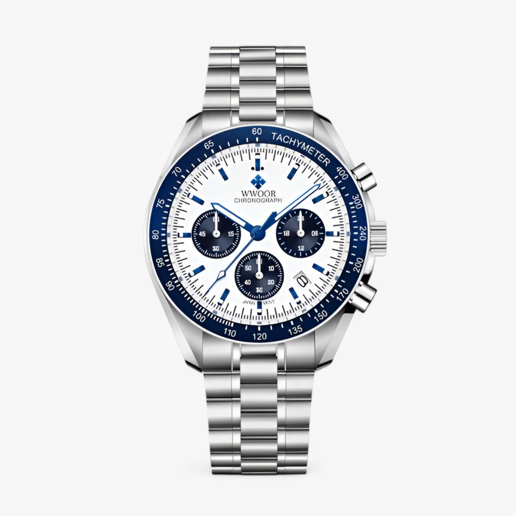 watches : Horloge Blauw - Luxe Stalen Chronograafhorloge in blauw van Pantino