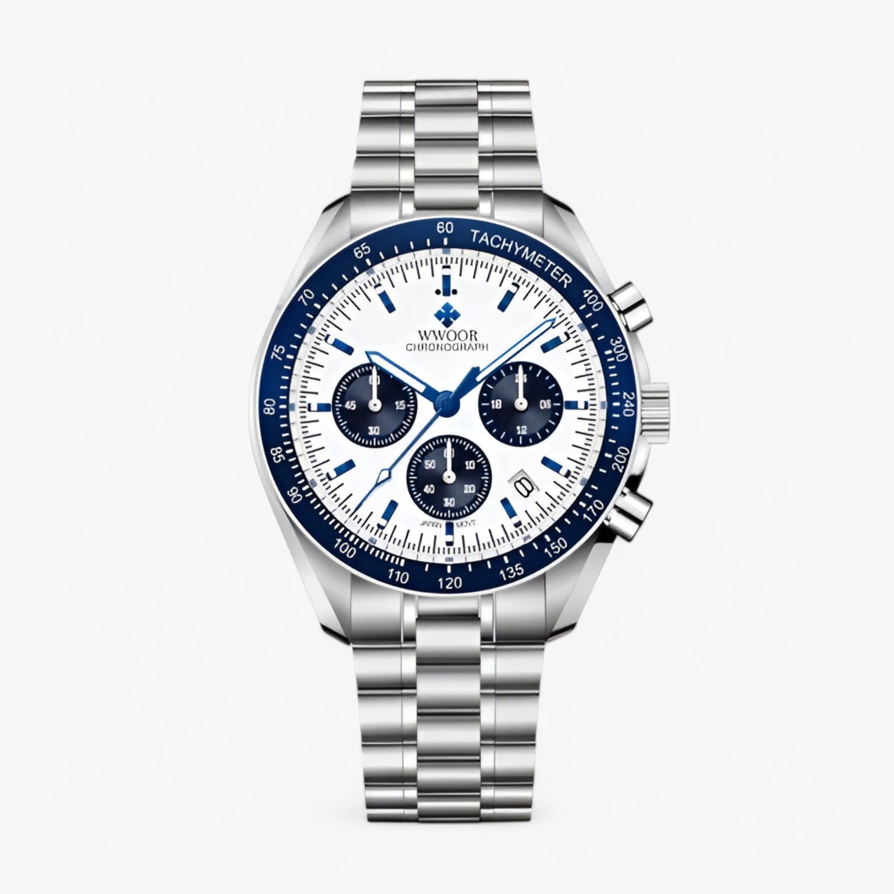 watches : Horloge Blauw - Luxe Stalen Chronograafhorloge in blauw van Pantino