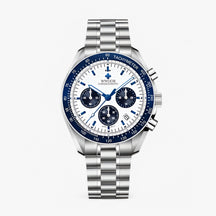 watches : Horloge Blauw - Luxe Stalen Chronograafhorloge in blauw van Pantino