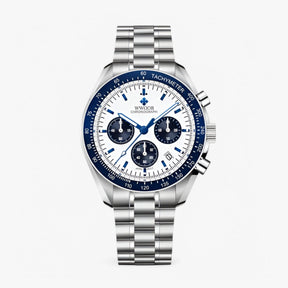 watches : Horloge Blauw - Luxe Stalen Chronograafhorloge in blauw van Pantino