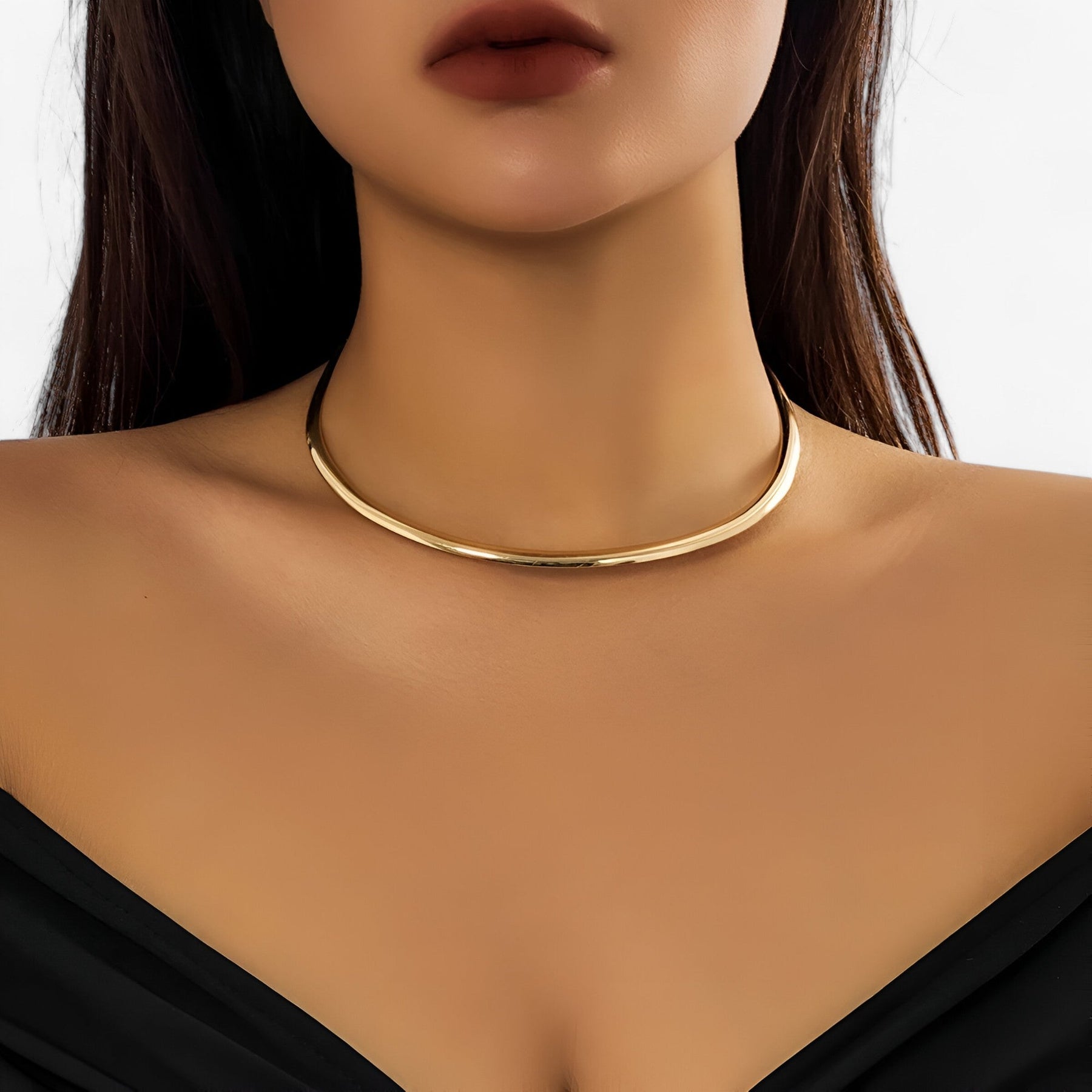 Choker Necklace : Gouden Choker Enkele - Elegante Stilmogelijkheid voor Elke Feestlook Dames Zilverkleurig - Zilverkleurig in van Pantino