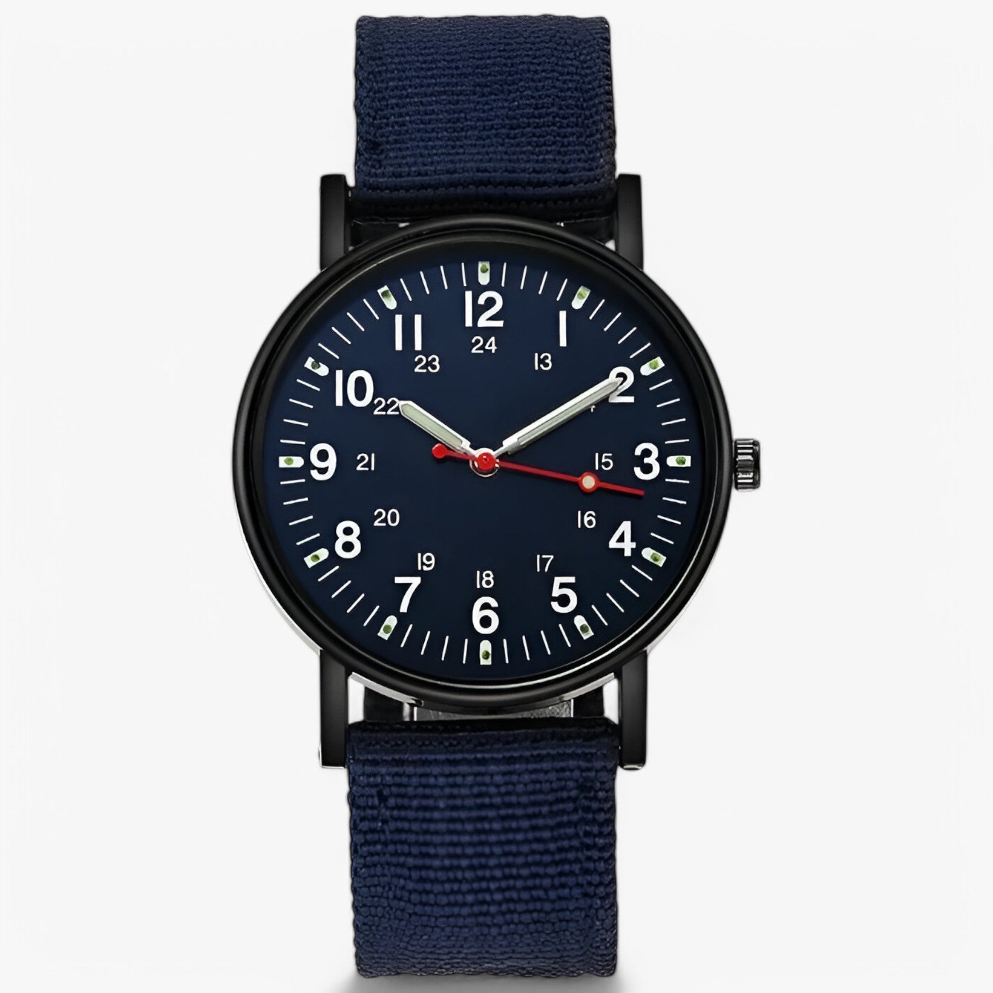 watches : Horloge Zwart - Nylon Sport Militair in Donkerblauw van Pantino