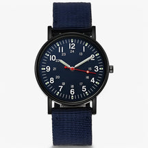 watches : Horloge Zwart - Nylon Sport Militair in Donkerblauw van Pantino