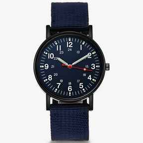 watches : Horloge Zwart - Nylon Sport Militair in Donkerblauw van Pantino