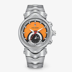 watches : Horloge Heren Oranje Zilver - Retro Luxe Millenniumhorloge in van Pantino