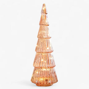 home & garden : Glazen Verlichte Kerstboom - Groen in Roze van Pantino