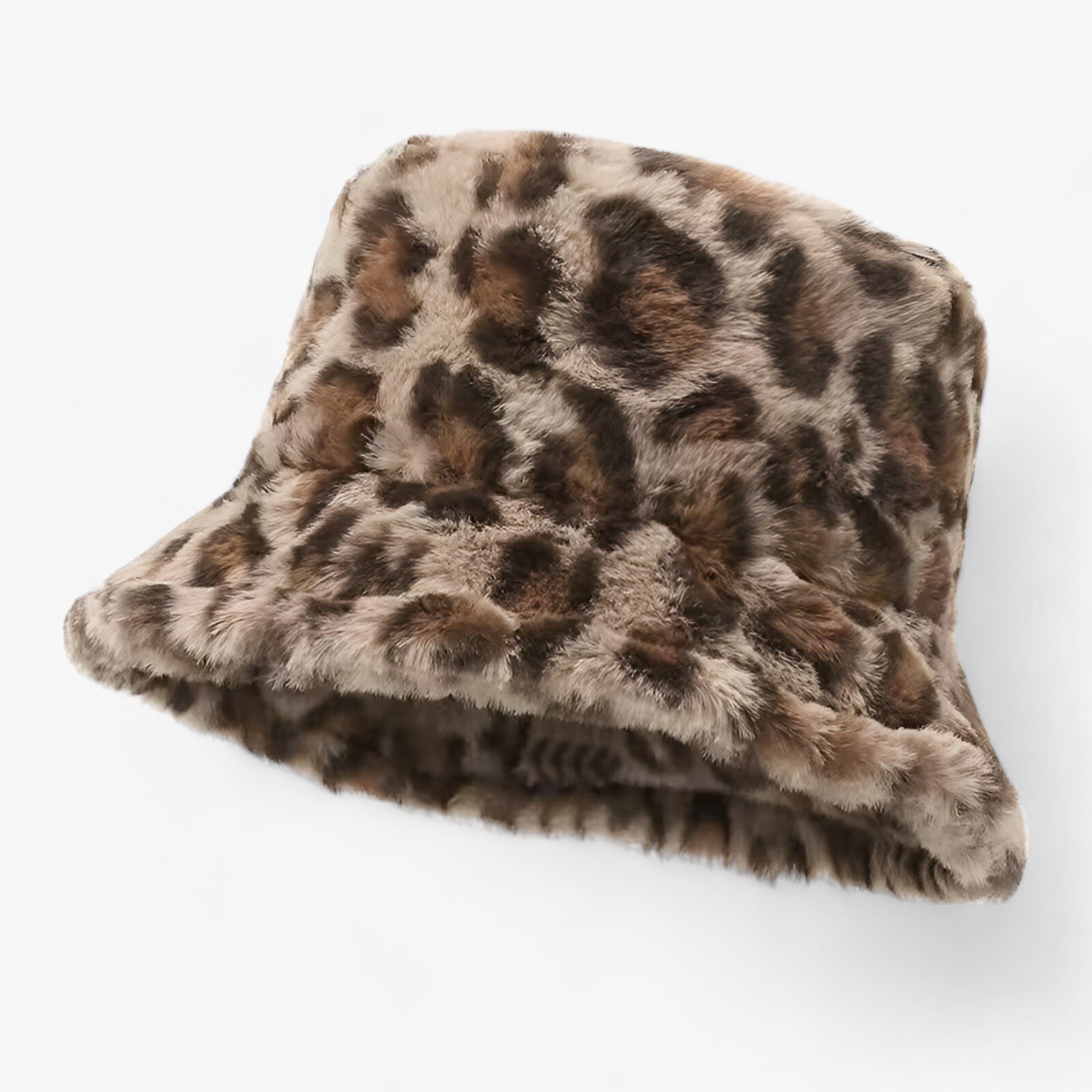 Bucket Hat : Hoed Khaki - Warme Leopardprint Vissershoed - Trendy en Comfortabel in khaki van Pantino