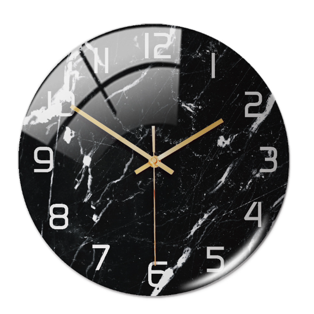 home & garden : Timeless Marble Klok Groen in Zwart Wit van Pantino