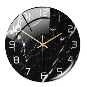 home & garden : Timeless Marble Klok Groen in Zwart Wit van Pantino