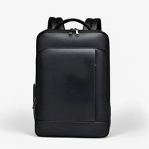 bags : Leren Rugzak met USB Leer - Zwart-a in Zwart-D van Pantino