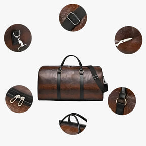 bags : Stevige en Ruime Leren Reistas - Zwart in van Pantino