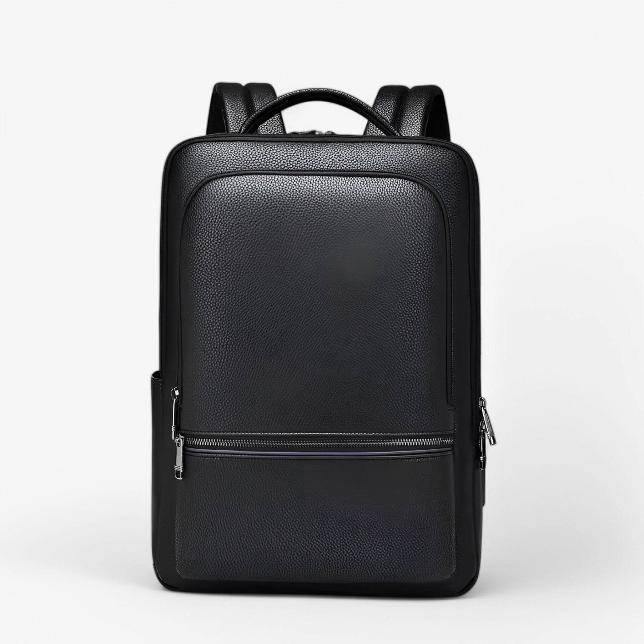 bags : Leren Rugzak met USB Leer - Zwart-a in Zwart-B van Pantino