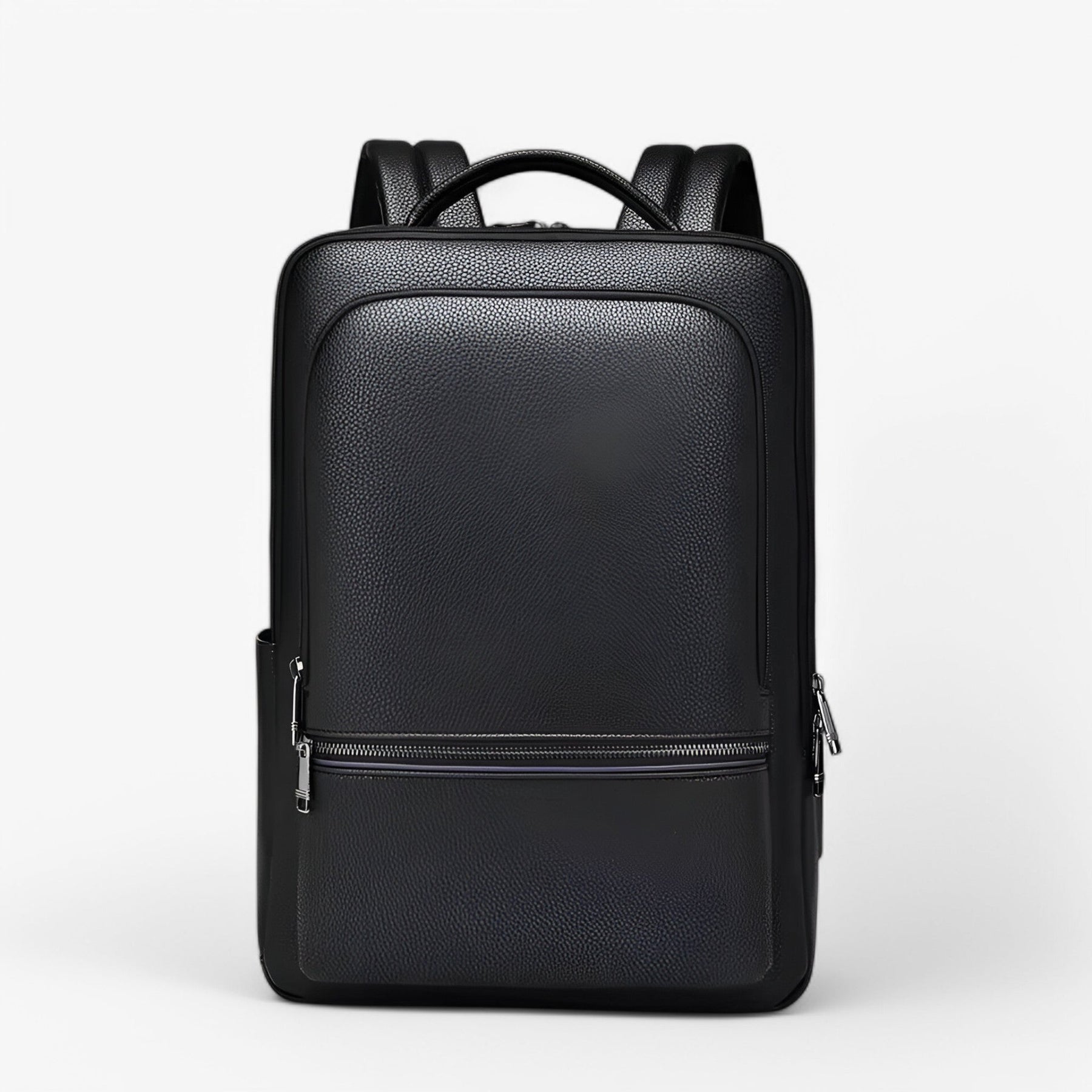 bags : Leren Rugzak met USB Leer - Zwart-a in Zwart-B van Pantino